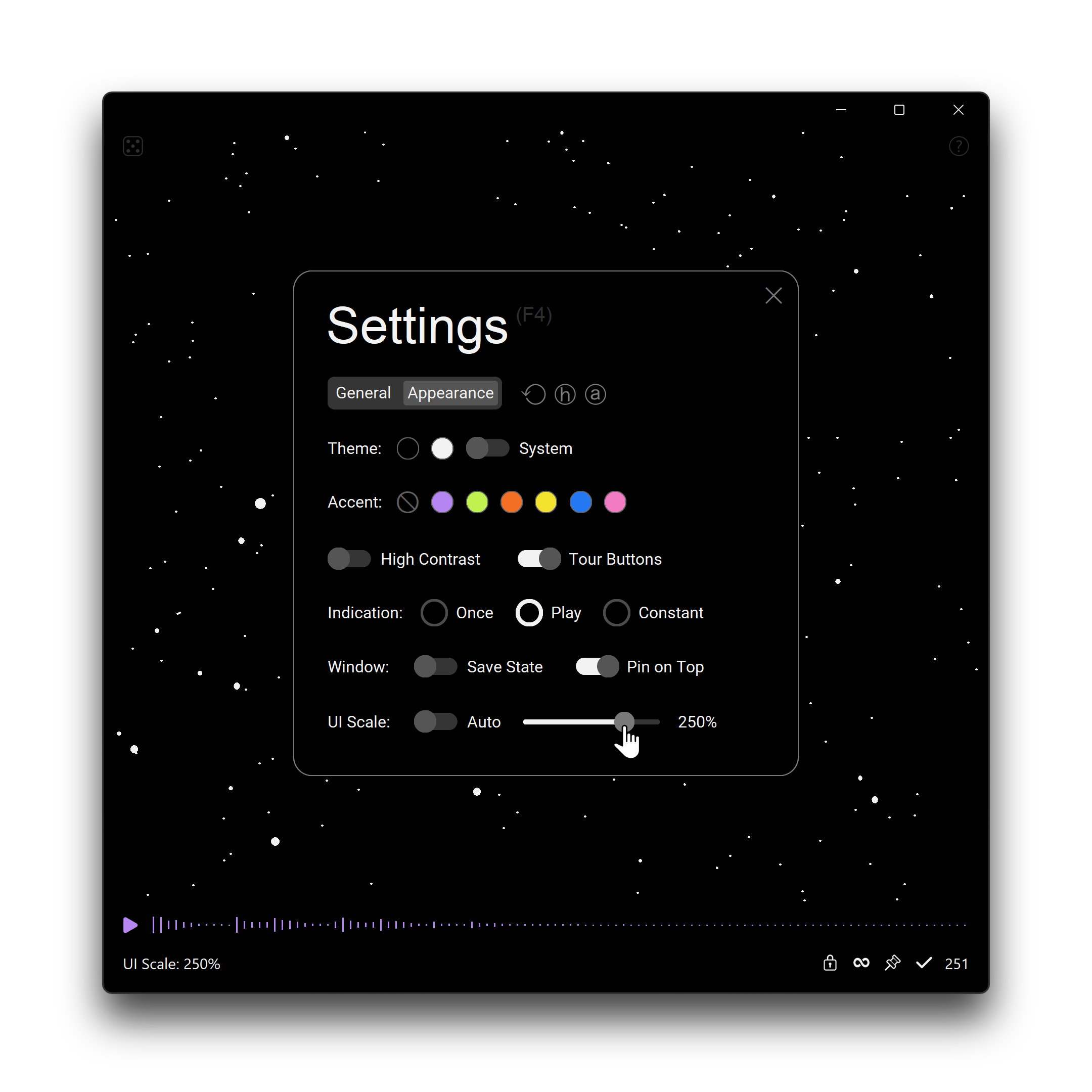 Orion Appearance Settings